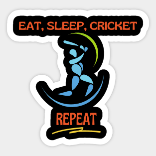 Eat Sleep Cricket Repeat Sticker